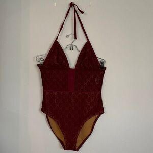 Mossimo Crochet Maroon Sexy One Piece Bathing Suit Size Large